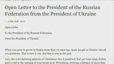 ゼレンスキー大統領がプーチン大統領に公開書簡　首脳レベルでの和平交渉呼びかけ