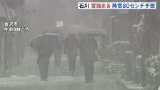朝から降雪が強まる金沢市　午前9時時点で積雪5センチ　北陸で80センチ予想　日本海側中心に暴風雪・交通障害など警戒を