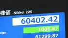 【速報】日経平均 一時1000円以上値下がり　6万1000円台割り込む場面も