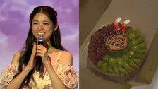 【 松村沙友理 】誕生日をユーモアたっぷりに報告「13歳です」　事務所では〝ぶどうたっぷり〟の誕生日ケーキでお祝いも