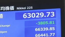 【速報】日経平均株価 一時3800円以上の値下がり　1か月ぶりに6万4000円台を割り込む