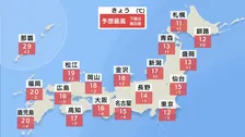 伊豆諸島・南西諸島で大雨のおそれ　関東など太平洋側でも広く雨に　日中も気温上がらず東京は12℃　12月中旬並みの寒さに