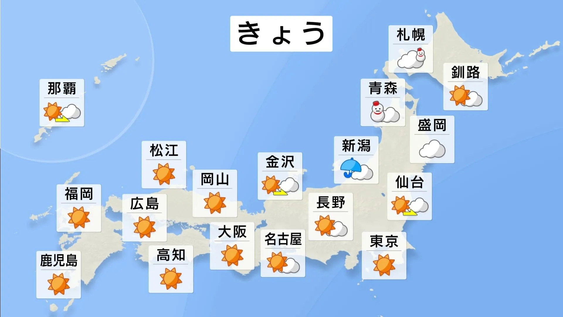 【1月1日 元日の天気】北日本や北陸では昼過ぎまで雪や雨　関東から西では天気の崩れなさそう