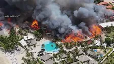 カリブ海のリゾートで大規模火災　宿泊客ら1700人が緊急避難　ヤシの葉で被害拡大か