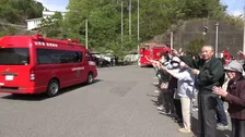 山林火災鎮圧で緊急消防援助隊に感謝伝えるセレモニー 11日間にわたって消火や延焼の拡大阻止にあたる　岩手・大槌町