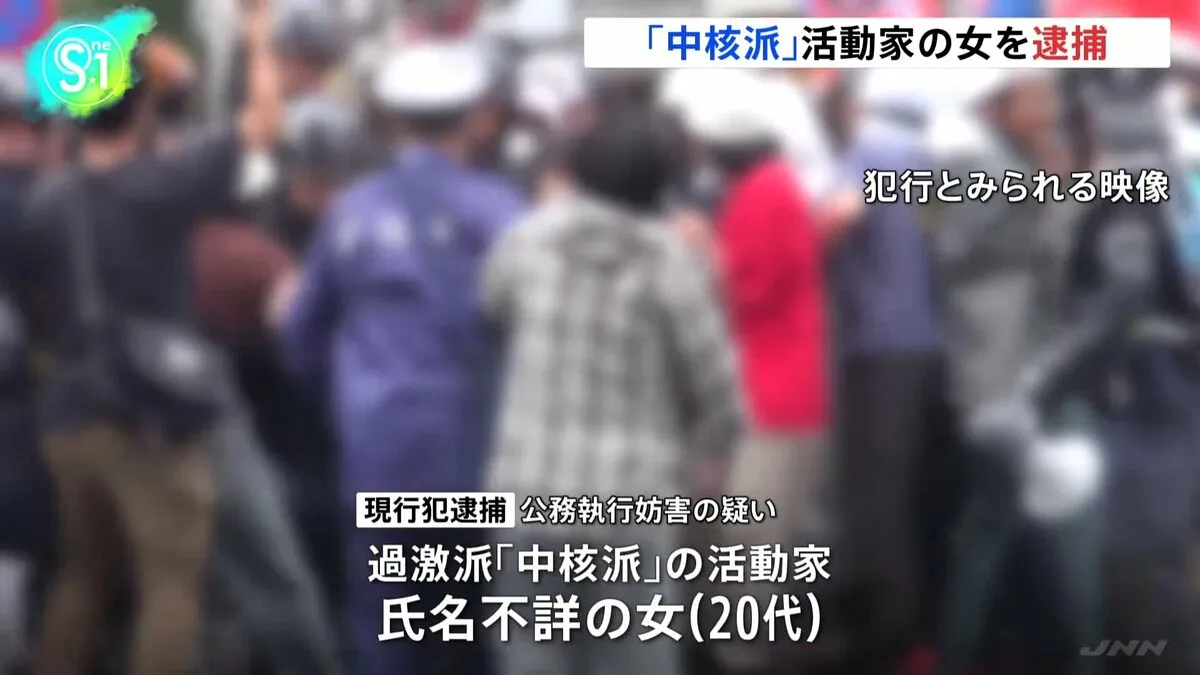 中核派活動家の20代女を現行犯逮捕　機動隊員を殴り公務執行妨害の疑い　中核派によるデモ行進参加中　警視庁公安部