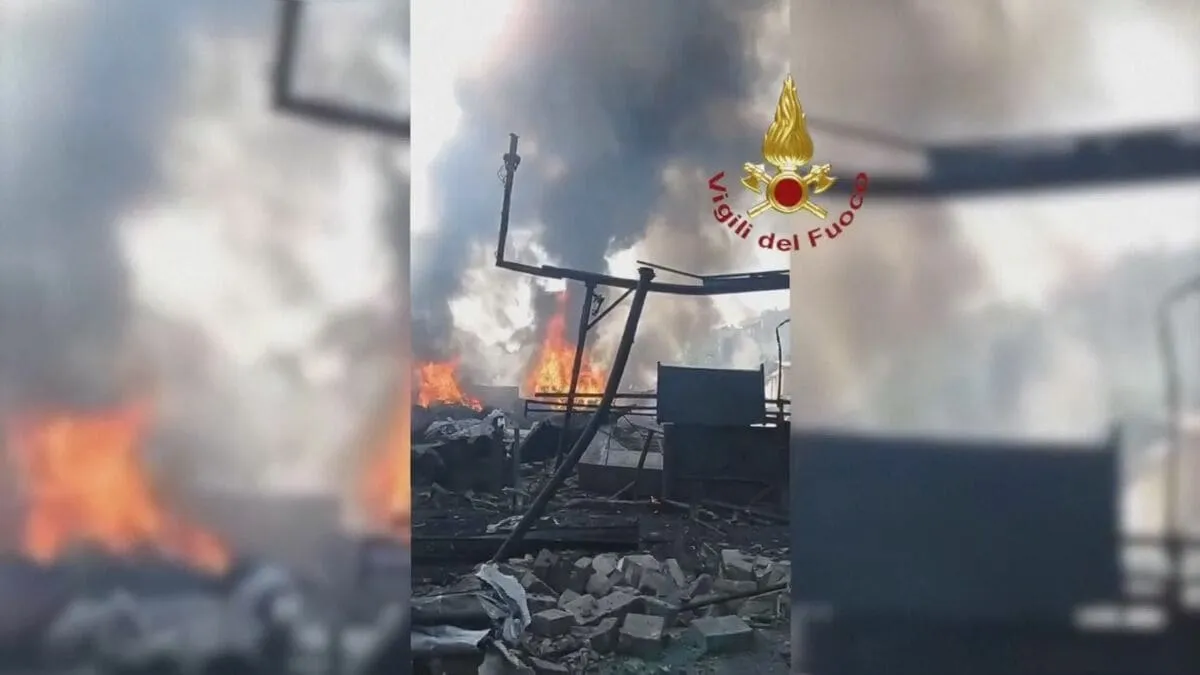ローマのガソリンスタンドで爆発 35人負傷 “ガス漏れ”で警察官ら活動中に