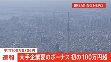 【速報】大手企業夏のボーナス額　平均100万8706円　初の100万円超　高水準の賃上げが反映　経団連集計