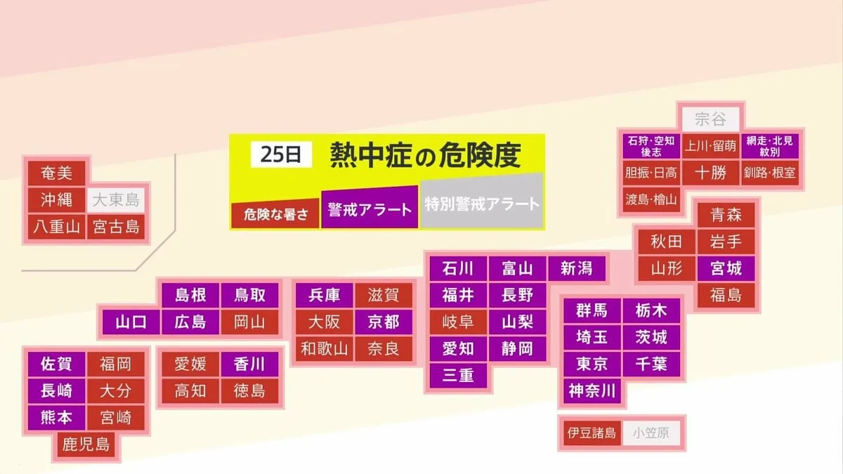 「熱中症警戒アラート」28都道府県に発表　関東は全域