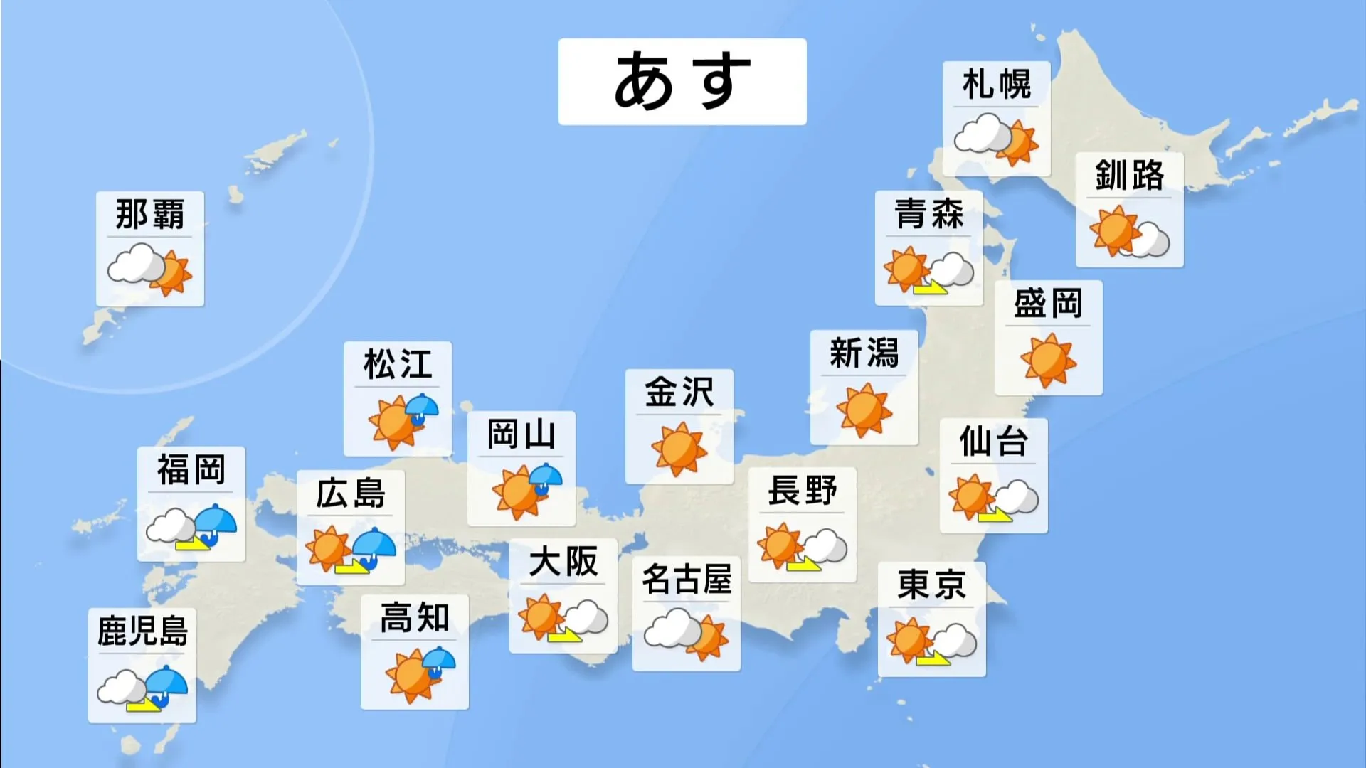 きょうは晴れて真夏日のところも あすは西から天気下り坂 あさっては広く雨に 週末のGWは北海道・沖縄以外の地域では晴れ 来週にかけてお出かけ日和へ