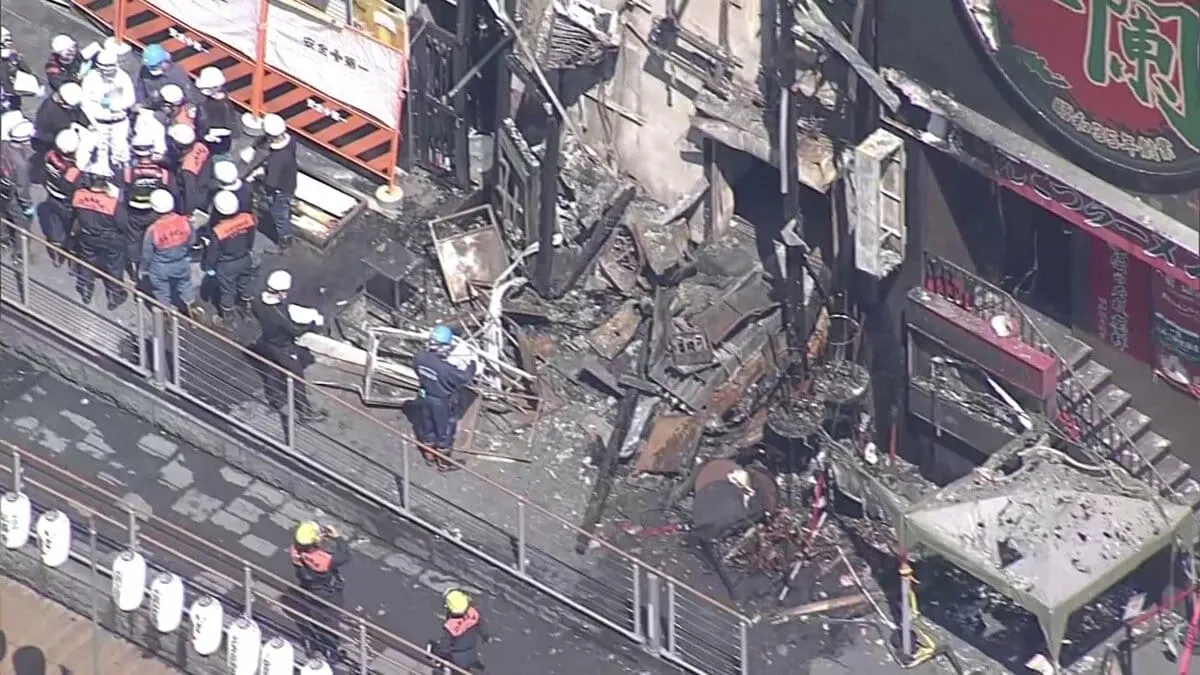 消防隊員2人死亡の大阪・道頓堀ビル火災　おととし6項目の消防法令違反で是正指導　年2回の避難訓練など