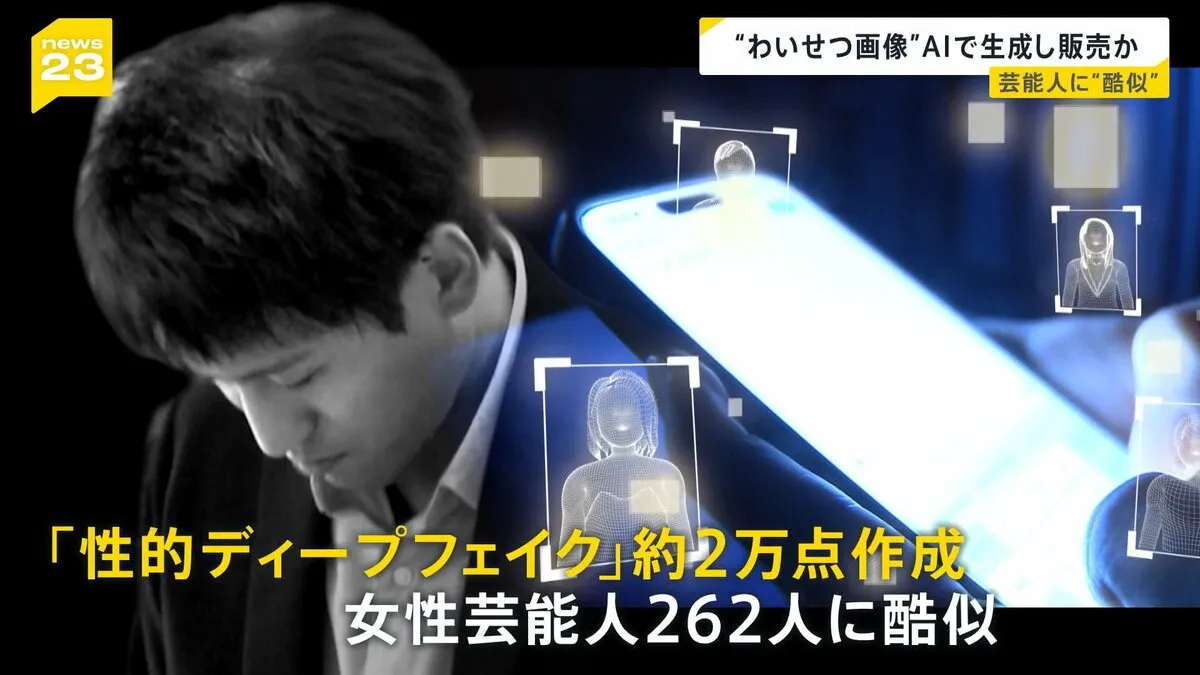 “わいせつ画像”AIで生成・販売か「性的ディープフェイク」2万点以上作成の男を逮捕…進化するAIに「法整備追いつかず」【news23】