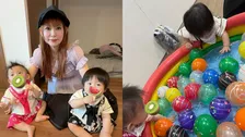 【 中川翔子 】　「はっぴを着て張り切って参加しました」双子とのお祭り体験を報告　「はっぴかわいい～」「後ろ姿も粋」と反響