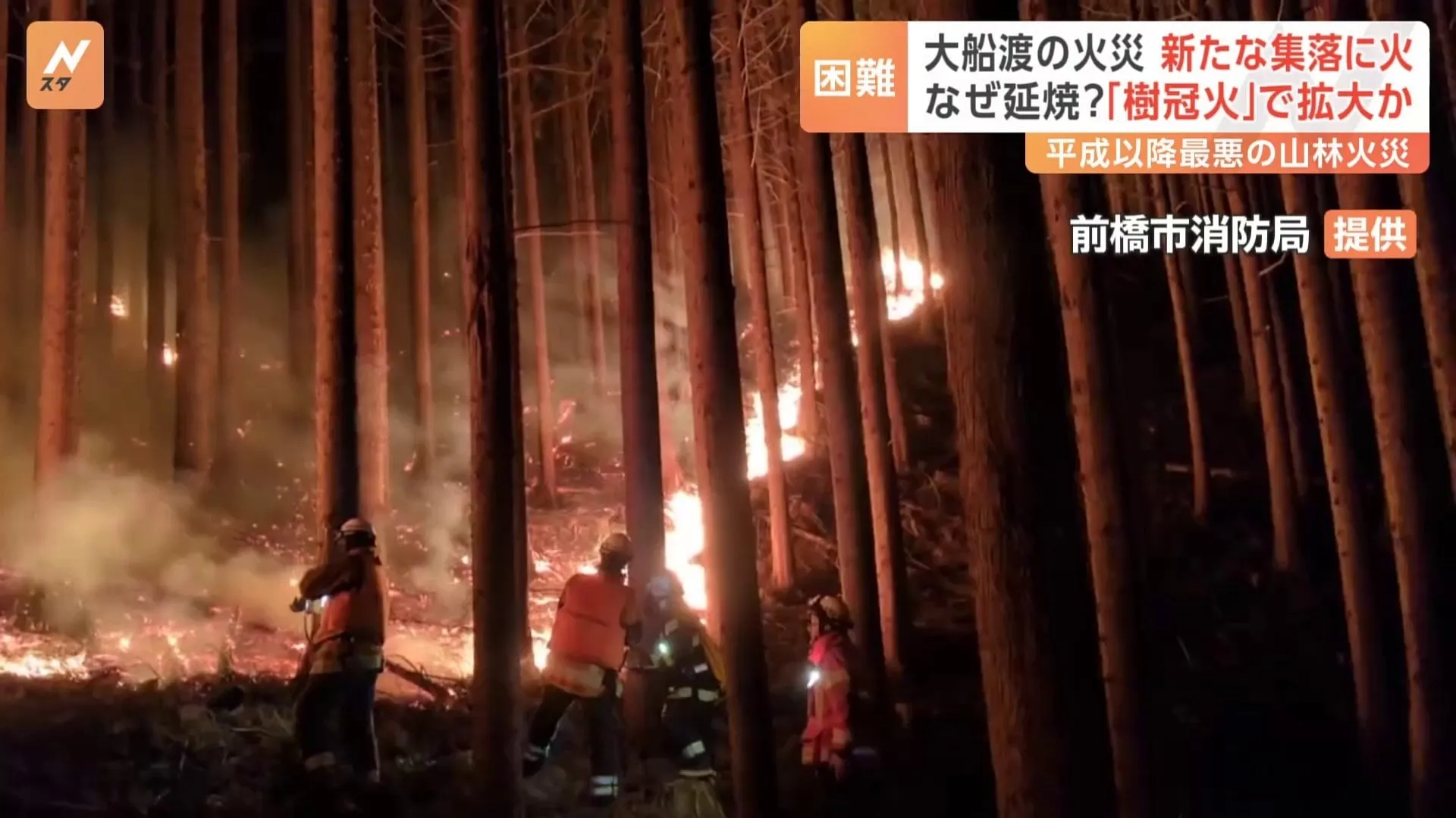 銘菓「かもめの玉子」の工場にも火の手が迫る　岩手・大船渡市の山林火災発生から6日目、専門家は「樹冠火が起こった可能性」