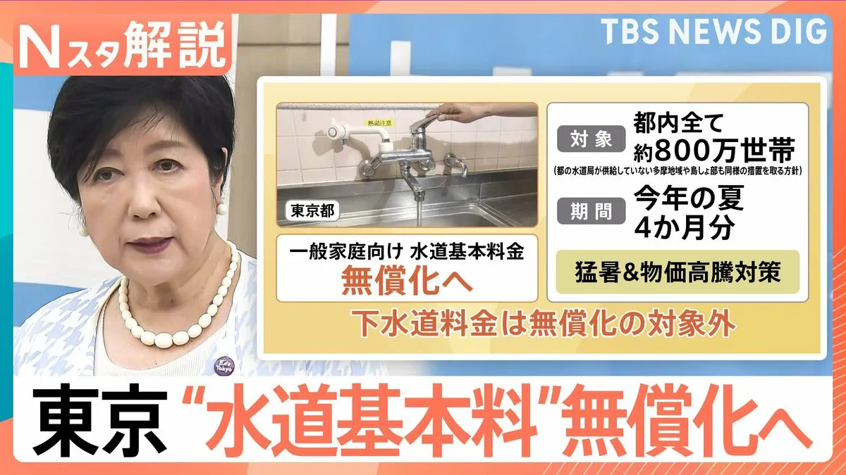 夏の4か月分、東京“水道基本料”無償化へ　1世帯あたり、どのくらい軽減される？【Nスタ解説】