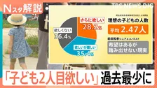 理想は2.47人でも…「子ども2人目欲しい」過去最少の28％　物価高と仕事との両立が「2人目の壁」に【Nスタ解説】