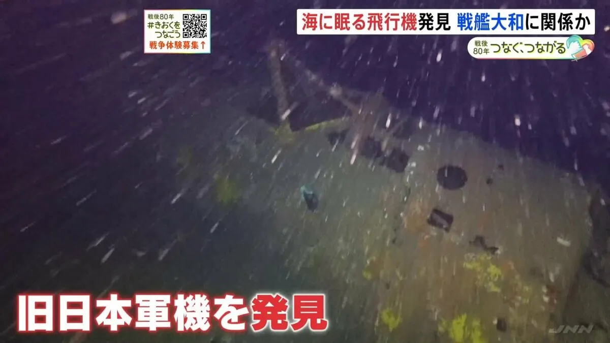 海底70mに沈む旧日本軍の飛行機を発見　最新技術の分析で…「戦艦大和」特攻に関わった機体の可能性が判明