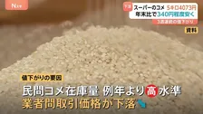 コメ平均価格4073円 3週連続の値下がり 民間のコメ在庫量が例年より高水準で業者間の取引価格が下落