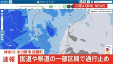 神奈川県の国道と県道の一部で通行止め　大雨による影響　規制解除のめど立たず