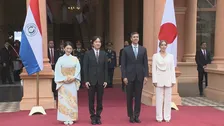秋篠宮ご夫妻　パラグアイ・ペニャ大統領を表敬訪問　首都アスンシオンで歓迎受ける