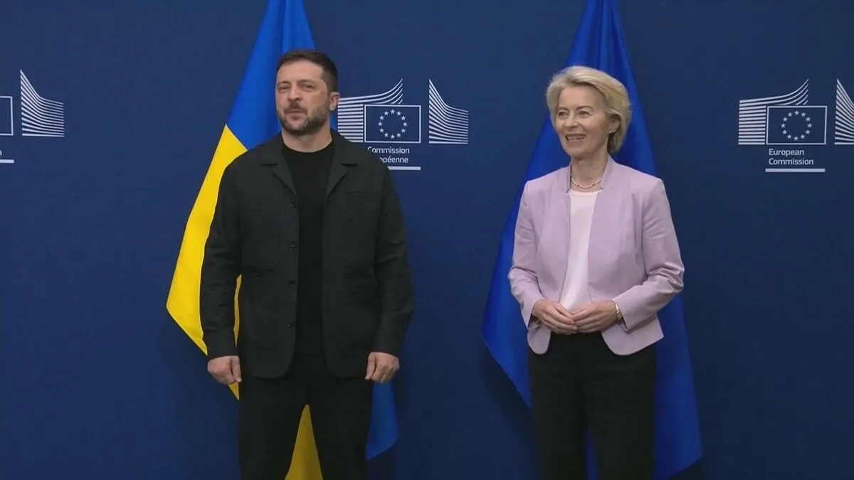 ゼレンスキー大統領、EU委員長と会談 「領土問題はウクライナとロシア、アメリカの3か国で議論すべき」