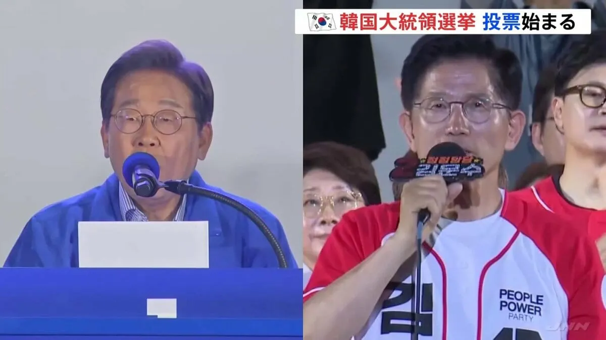 韓国大統領選の投票始まる　最大野党の李在明候補を与党の金文洙候補が追う