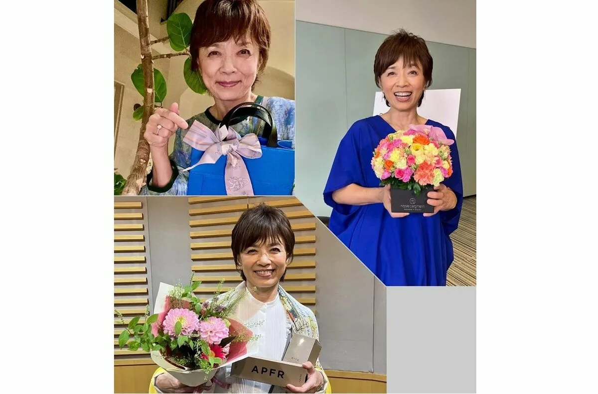 【 榊原郁恵 】　６６歳の誕生日　「温かく見守ってくれるみんなが　明るく楽しく健康でいてもらえる様　頑張ります　感謝」　投稿写真に　ファン反響