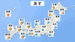 西日本の雨はあす（27日）朝までにやむ見通し　午前中は東日本を中心に雨の予想　朝の通勤通学の時間帯は関東を中心に雨脚の強まるところも