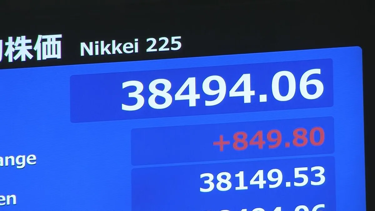 【速報】日経平均株価が一時800円超上昇　米中貿易摩擦の緩和観測受け