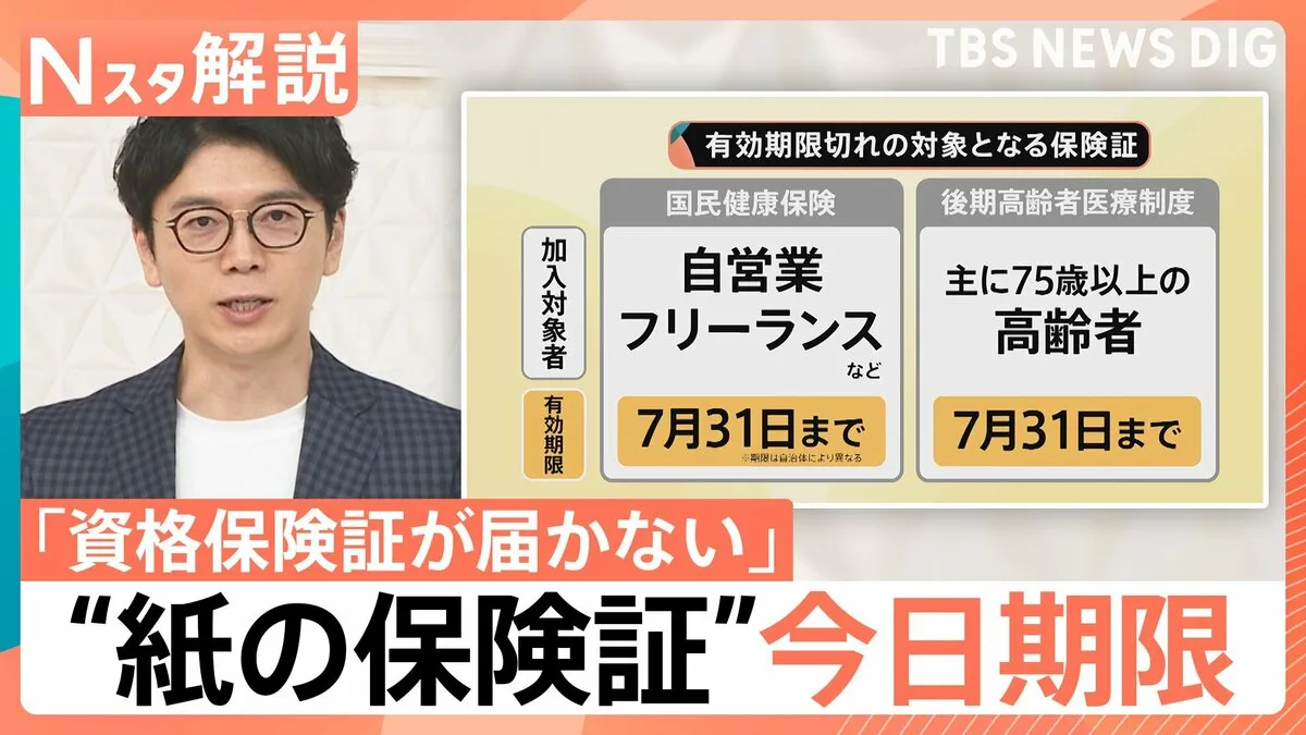 利用率3割の“マイナ保険証”…8月1日から「紙」は無効に？期限切れの対象者と「資格確認書」の注意点【Nスタ解説】