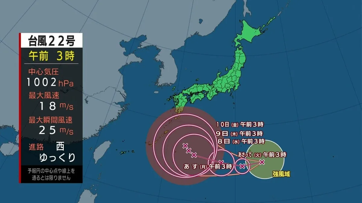 九州～東北は前日より蒸し暑さUP　新たに台風22号が発生　強い勢力で日本列島へ接近か