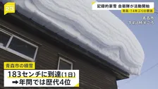 “災害級の大雪”青森で14年ぶり自衛隊の災害派遣　今季の積雪は歴代4位・183センチに　隊員が屋根の雪下ろす