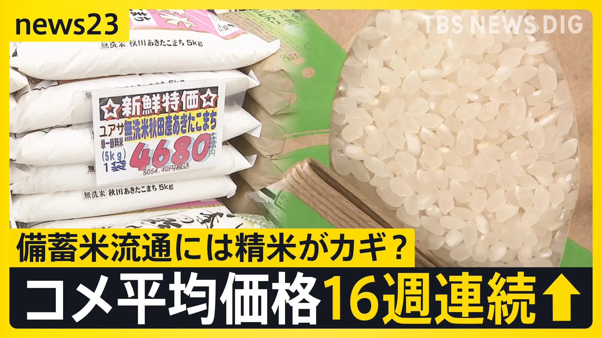コメ平均価格16週連続値上がり コメ店「備蓄米しか望みはない」出荷24％止まり 備蓄米流通には精米がカギ？【news23】