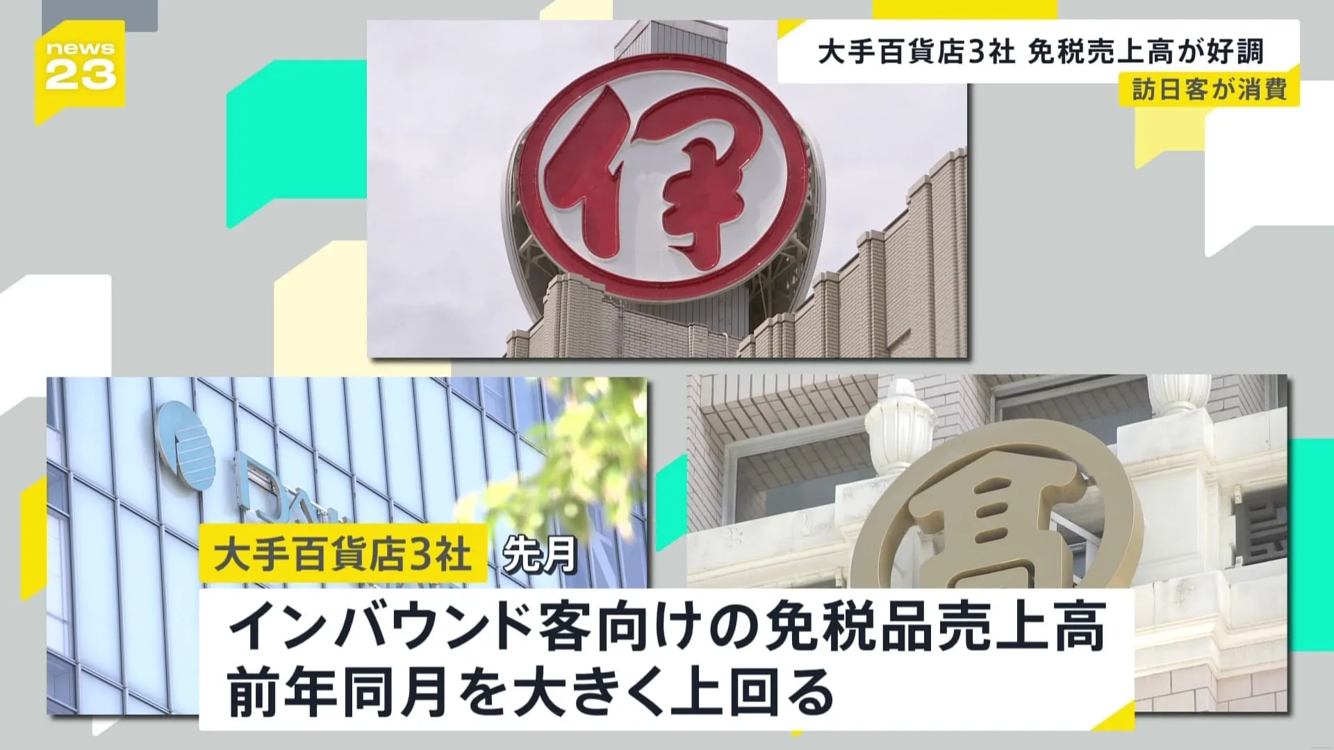 大手百貨店3社 1月免税品の売上高を発表 訪日観光客による消費の好調さが鮮明