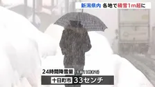 今季「最長寒波」日本海側で大雪続く　交通への影響に厳重警戒　新潟　各地で積雪1メートル超に