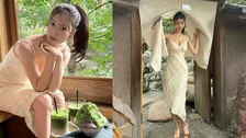 【 阿部なつき 】　都心の “隠れ家抹茶カフェ” を訪問「都心にこんな素敵なところがあるんだと感動」絶品かき氷＆ラテを堪能