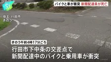 埼玉・行田市の交差点で衝突事故 バイクで新聞配達中の男性（31）死亡、車運転の自営業の男（54）を過失運転傷害容疑で現行犯逮捕