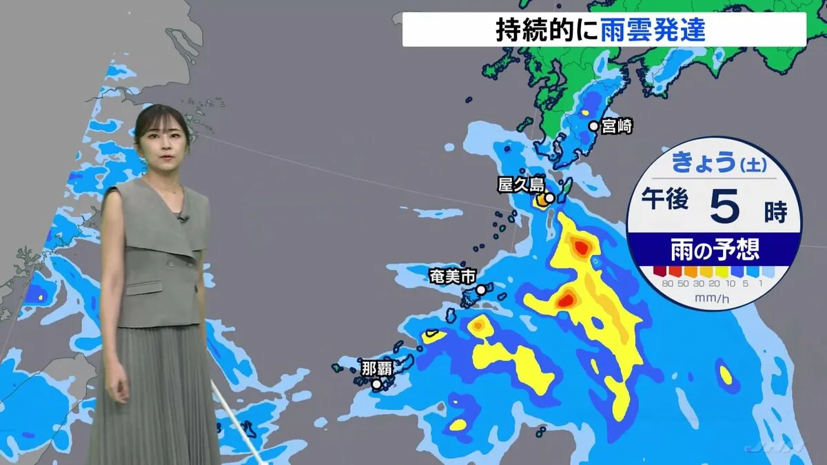 鹿児島県などで断続的に激しい雨　線状降水帯発生のおそれも　土砂災害などに厳重警戒を