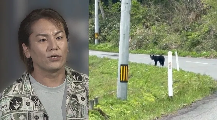 【狩野英孝】ロケ移動中に「クマだ」車中から撮影　フォロワーの反応二分「着ぐるみを用意して」「危ないから！近寄らないで！」