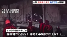 養鶏場で火災　2万1000羽のほとんどが死んだか　「ガスボンベが燃え建物に延焼」と通報　山梨・富士川町