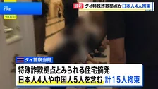 タイで特殊詐欺拠点とみられる住宅摘発 日本人4人拘束　部屋から“偽の警察官の制服”や薬物など押収