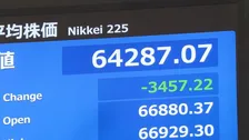 【速報】日経平均株価、一時3400円以上値下がり　米金利高に警戒感で半導体株安受け　半導体大手・TSMCの決算発表前に利益確定売りも