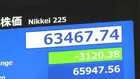 【速報】週明けの日経平均株価　一時3100円超の下落