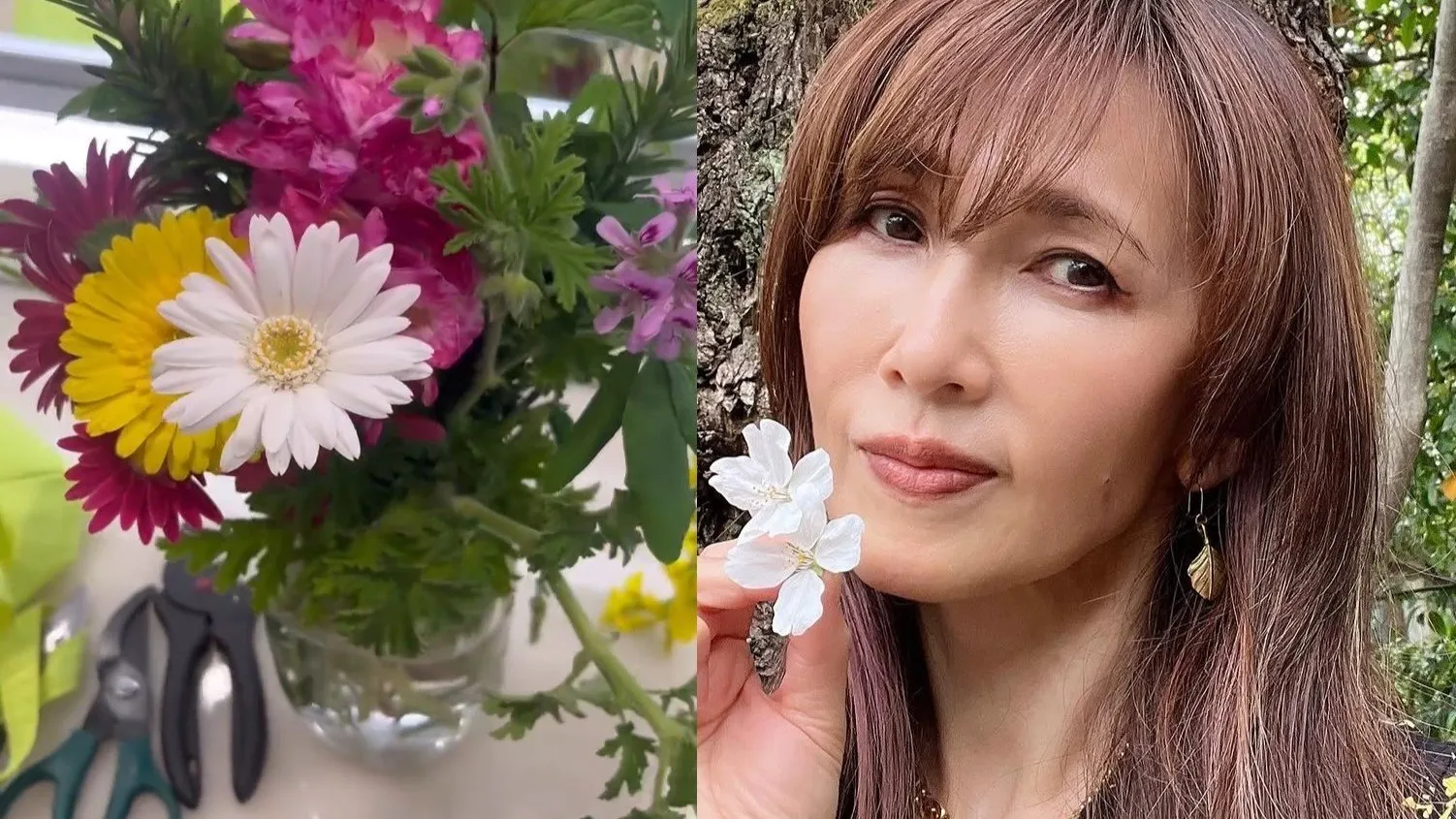 【工藤静香】 “可愛いお花達にも協力” 　庭から摘んできた花々を「中島みゆきさんのカバーアルバムの撮影」に