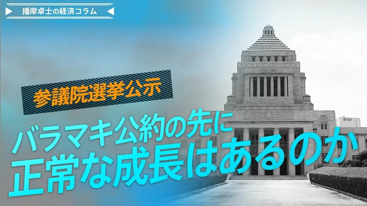 参議院選挙公示、バラマキ公約の先に正常な成長はあるのか【播摩卓士の経済コラム】