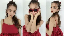 【 板野友美 】　赤いキャミ＆サングラスのド派手な最新コーデをSNSに大量投稿　「載せすぎ祭り」にファン歓喜