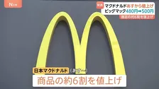 マクドナルドが約6割の商品を値上げへ　ビッグマック480円⇒500円に