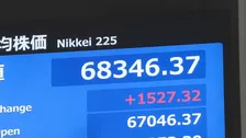 【速報】日経平均株価 一時1500円超上昇　AIや半導体関連で買い戻し