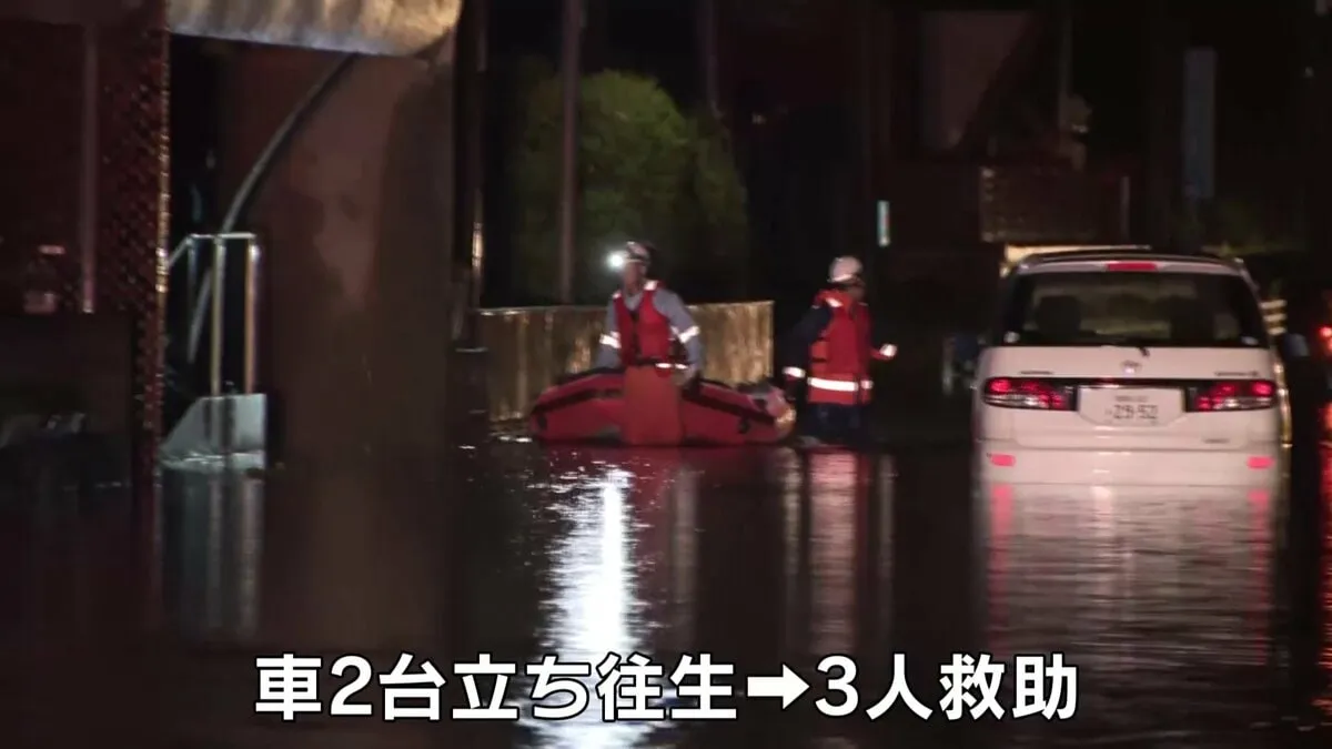 線状降水帯が発生した鹿児島県・大隅地方　道路冠水で車が立ち往生、がけ崩れなど被害相次ぐ
