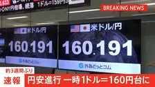 【速報】NY為替市場 一時1ドル＝160円台 約3週間ぶり